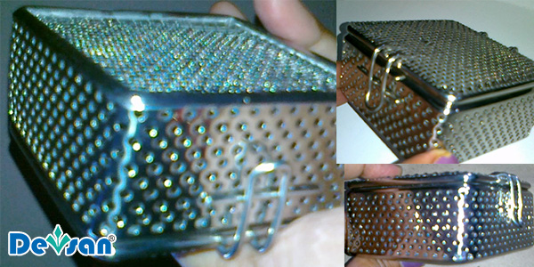 Side Perforated Baskets with wire mesh bottom with & without Lid for small surgical Instruments